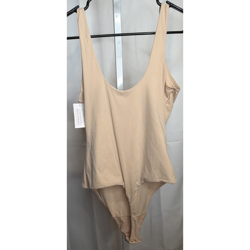 Auden Women's 4-Way Stretch Tank Bodysuit Beige Size  Large - NEW - Picture 6 of 12